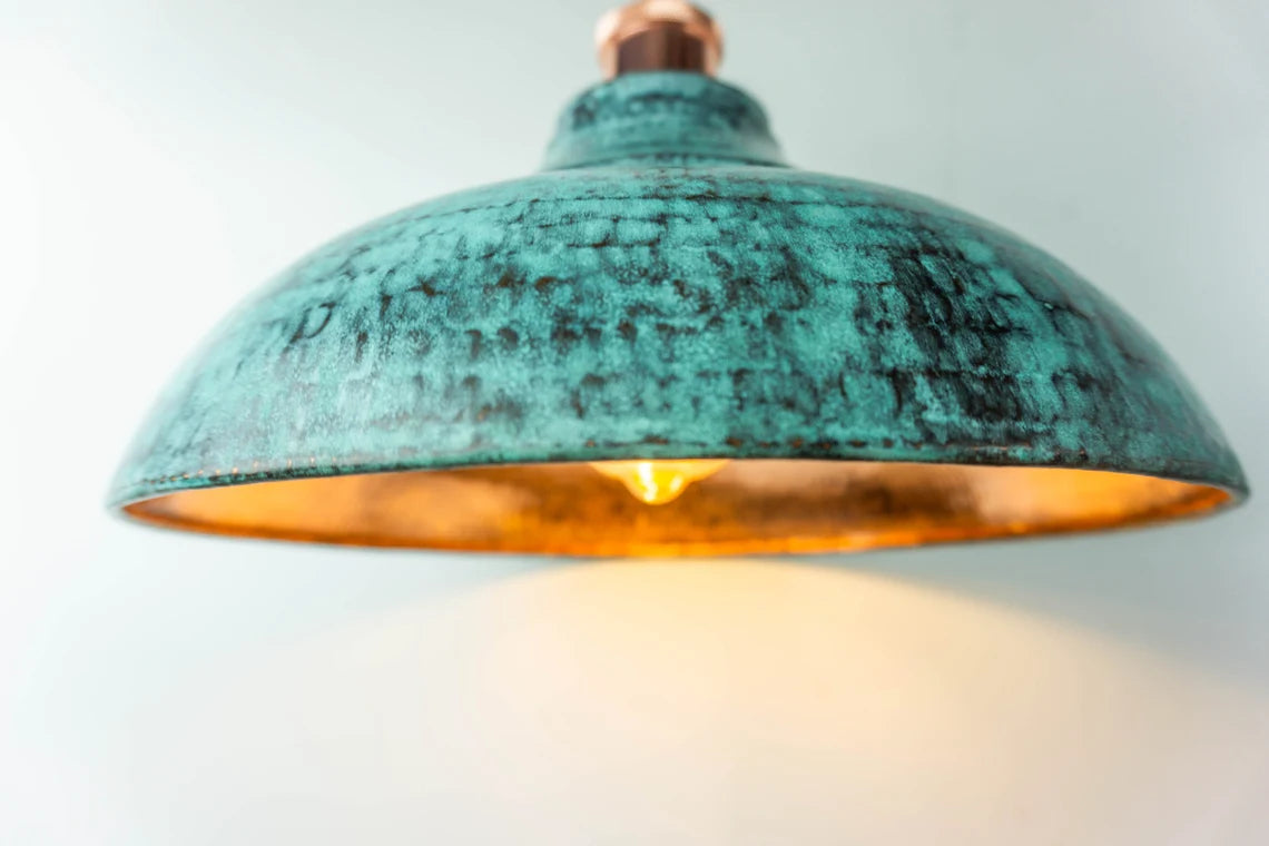 Hammered oxidized copper pendant light Brass Lampshade Ceiling Light , Dome Handmade Lighting Kitchen Island light ,Copper Lampshade Art deco lamp