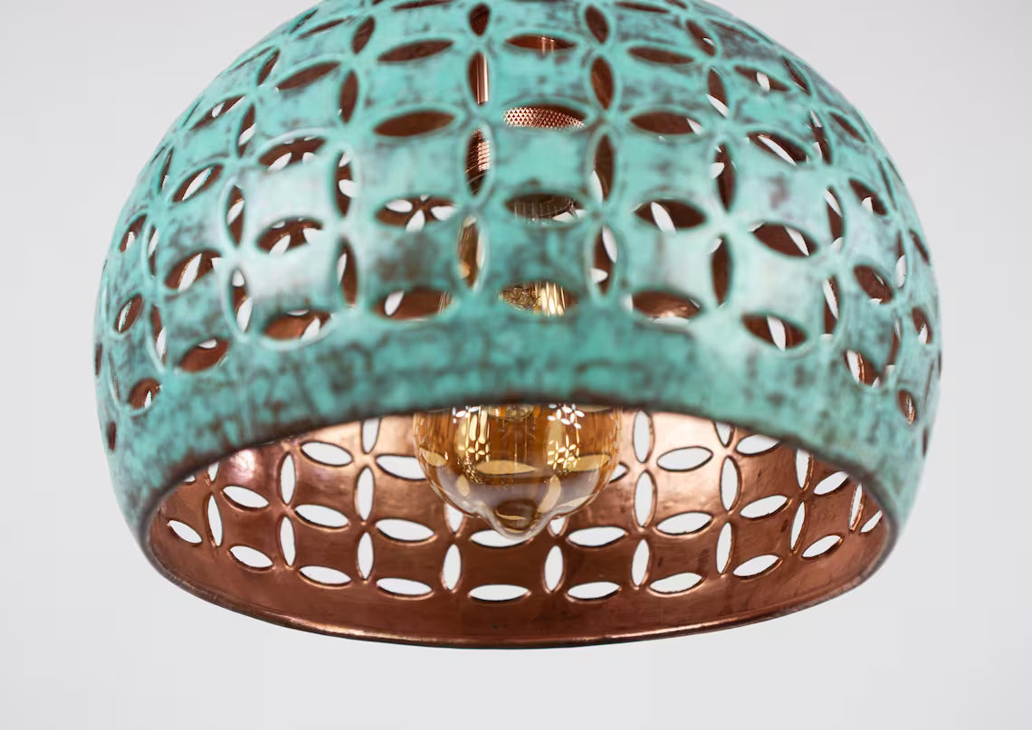 Dome oxidized copper pendant light Brass Lampshade Ceiling Light , Dome Handmade Lighting Kitchen Island light ,Copper Lampshade Art deco lamp