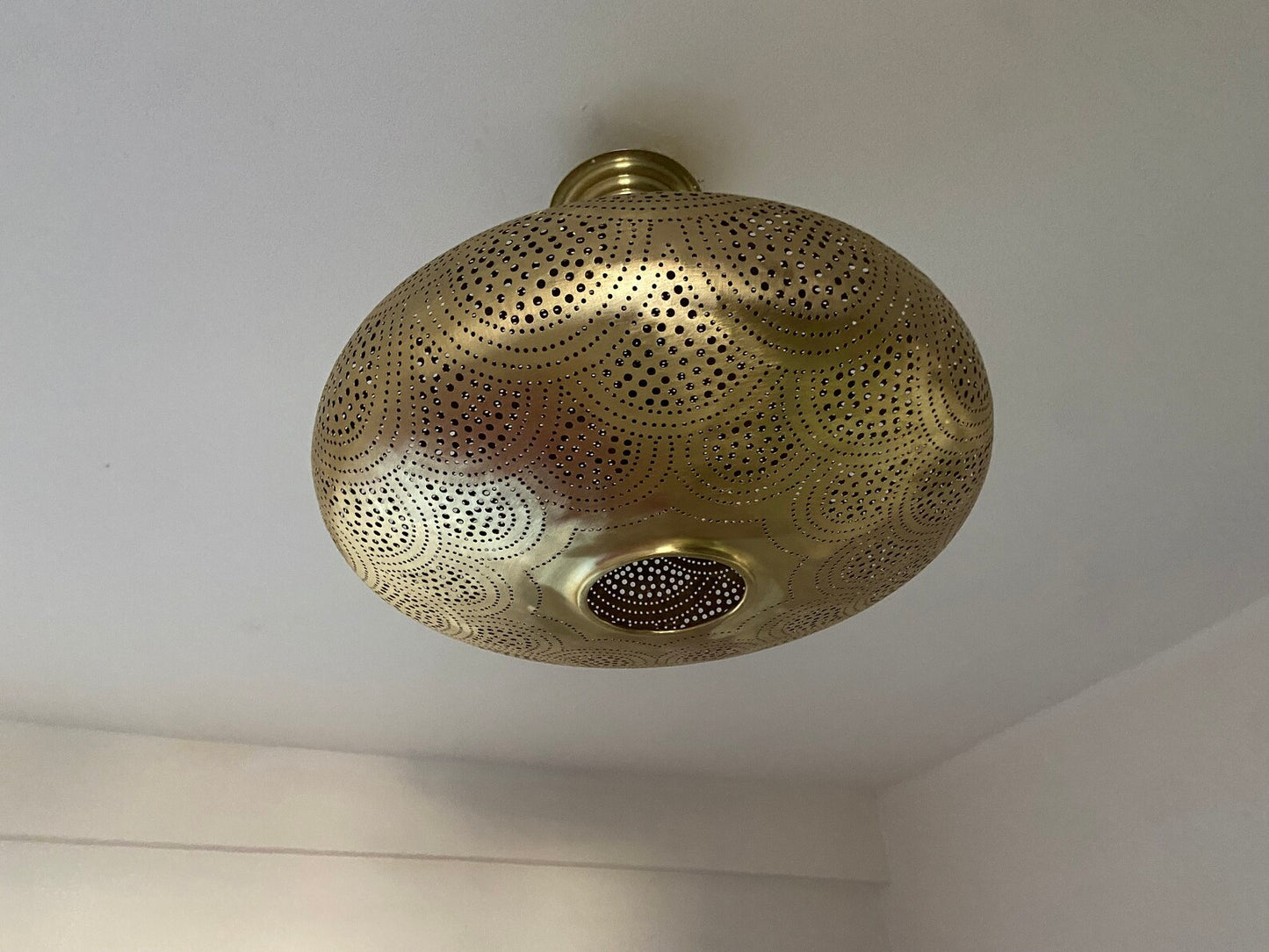 Rustic Moroccan Brass ceiling lamp Hanging Pendant Light Fixture Chandelier Dining Room Kitchen Entryway Living room